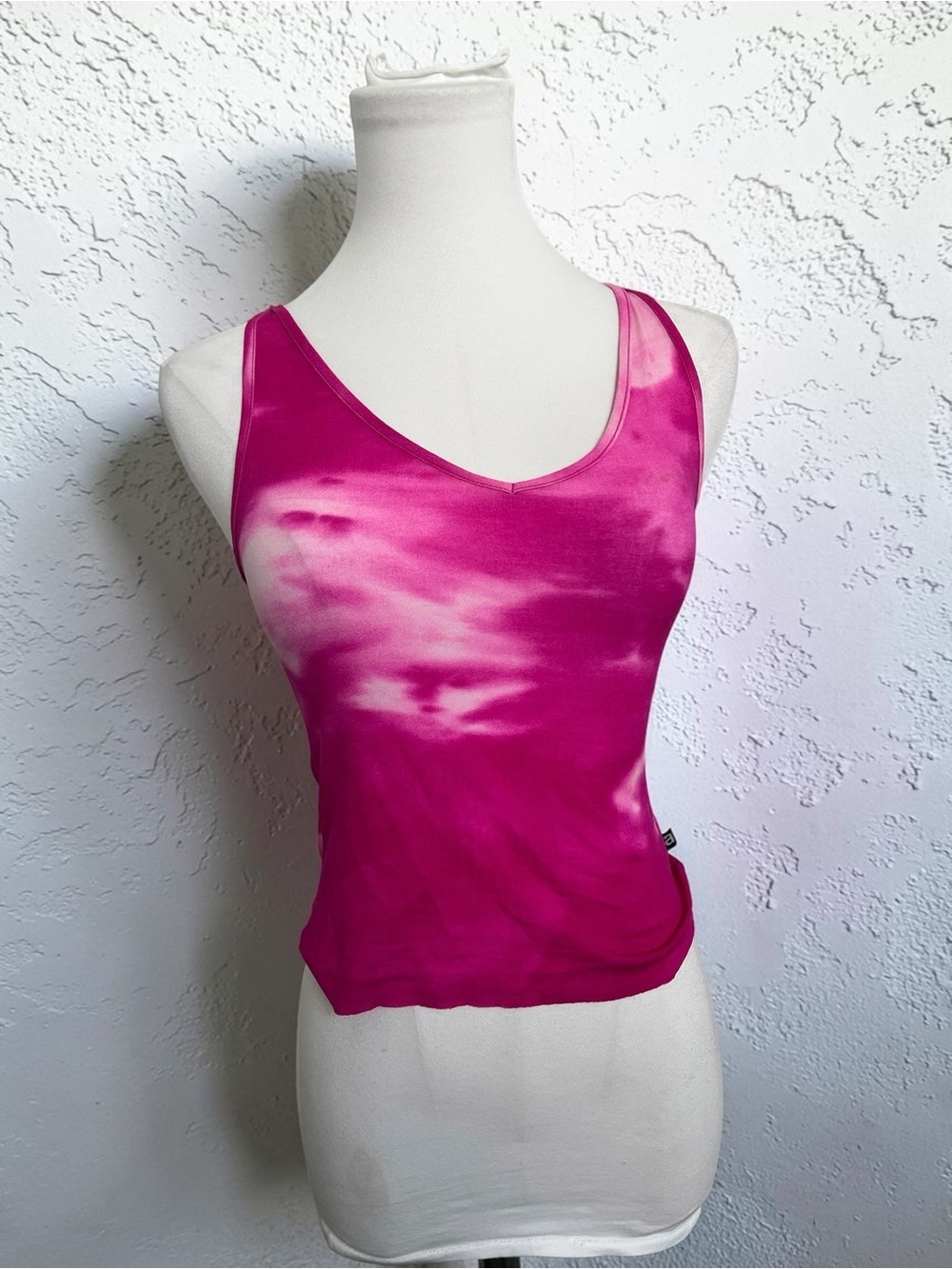 Vintage Y2K Pink Tie Dye Mesh Tank Top Fairycore Coquette Cyber Y2K Festival Top